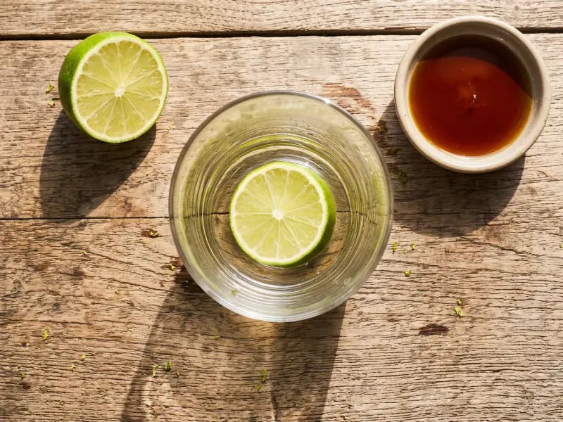 Ti' Punch — shot from directly overhead: rhum agricole