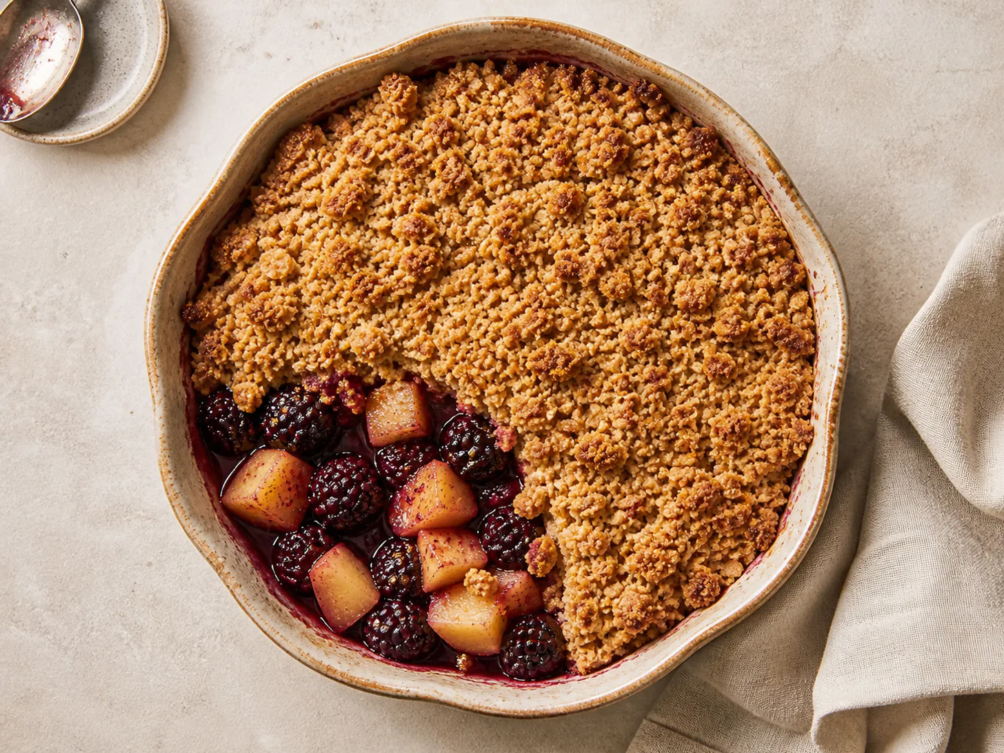 Apple and Blackberry Crumble