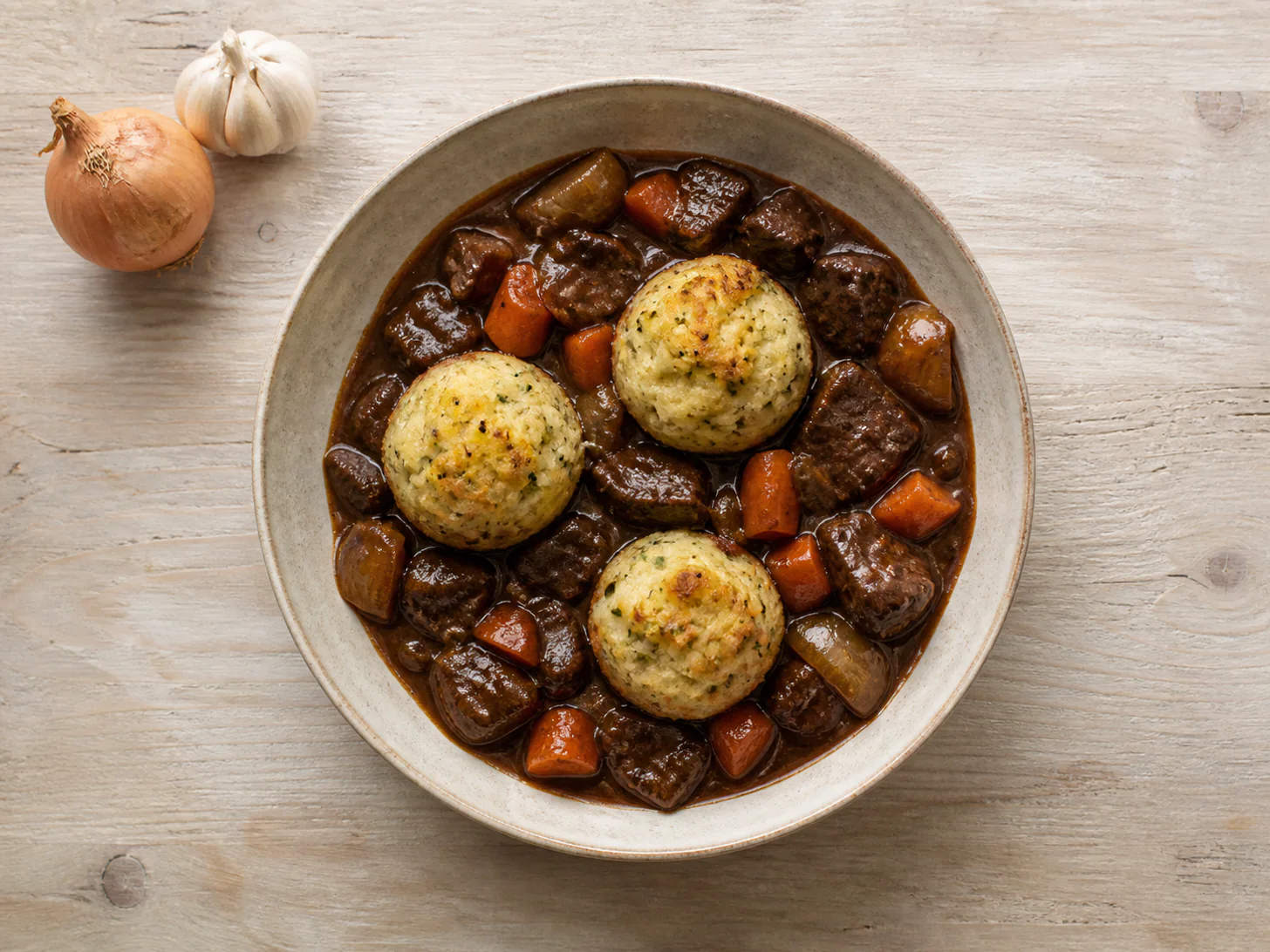 Beef and Ale Stew with Herb Dumplings