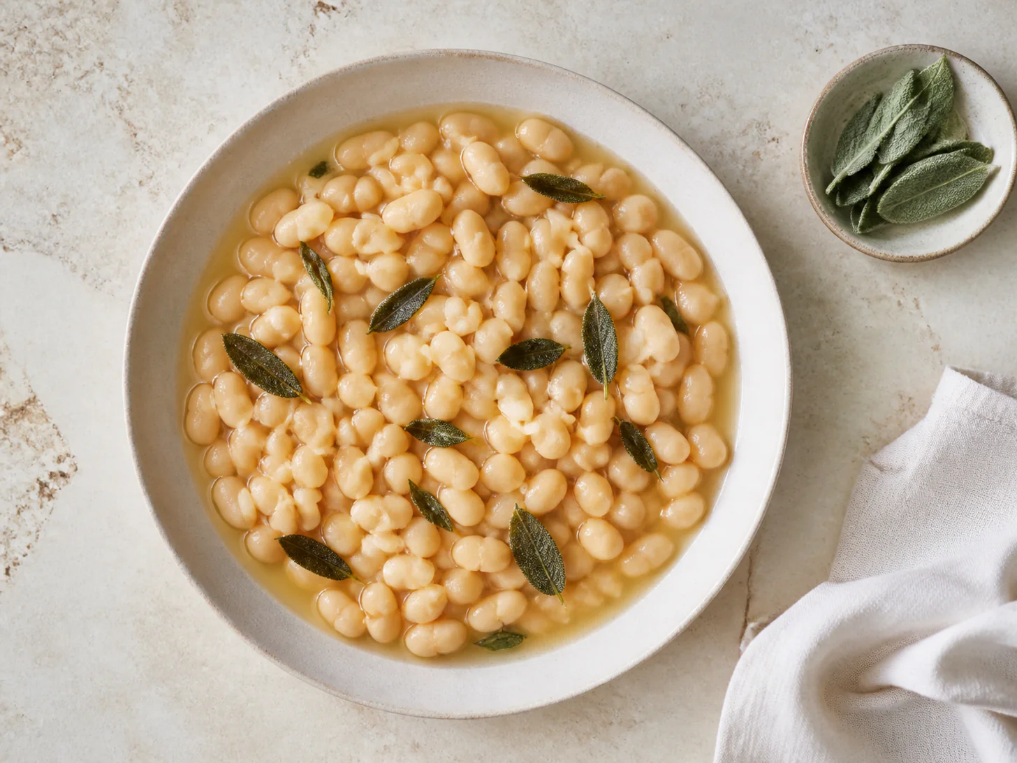 Braised White Beans with Sage