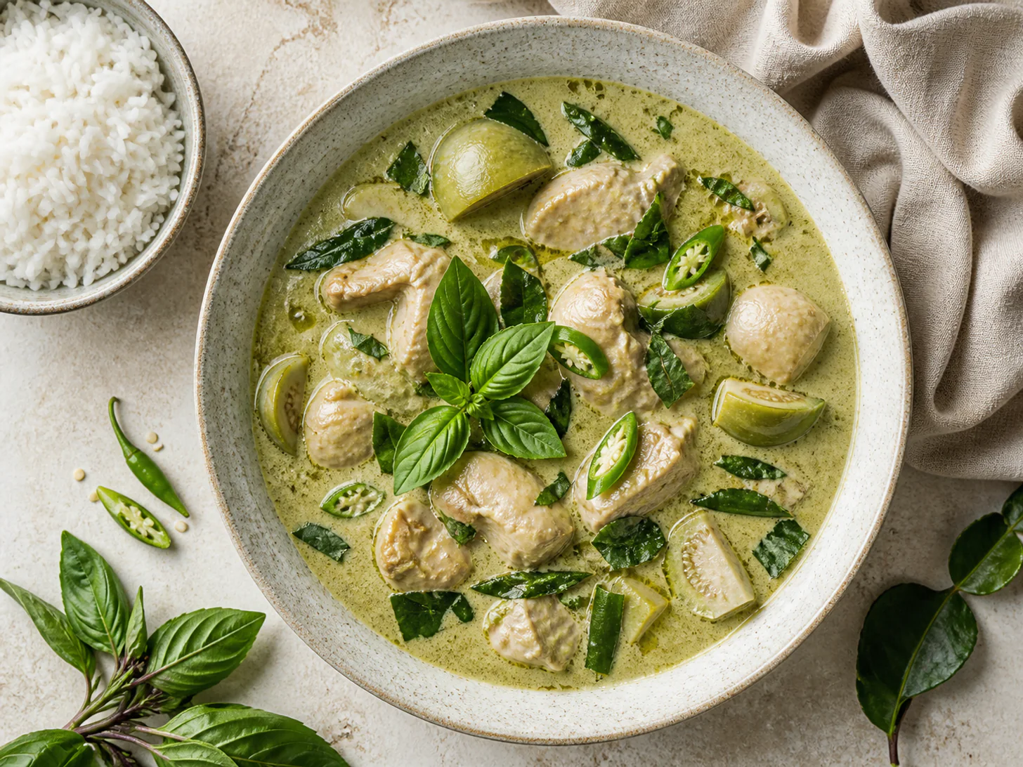 Green Curry with Chicken and Thai Basil