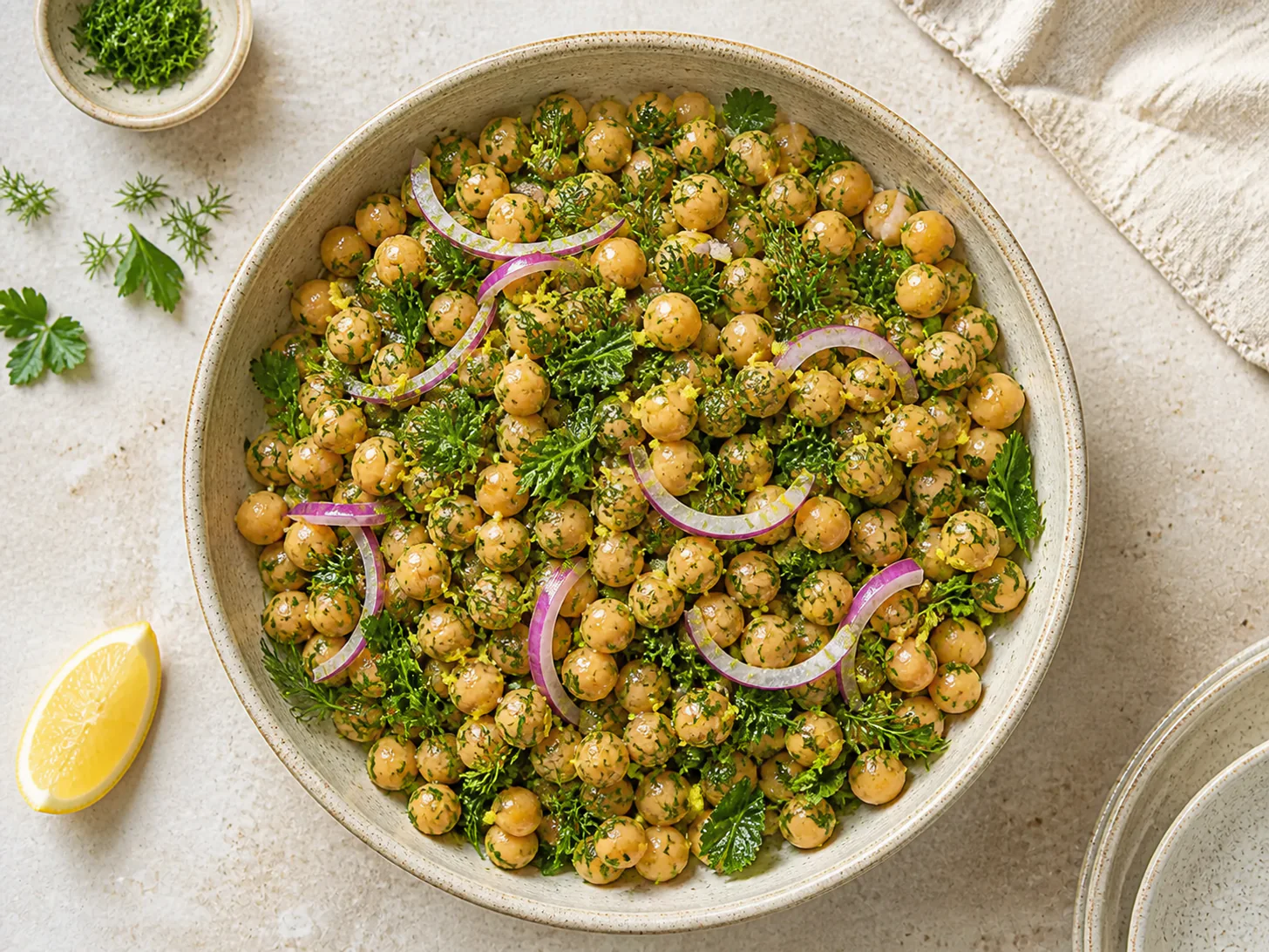 Lemony Chickpea and Herb Salad