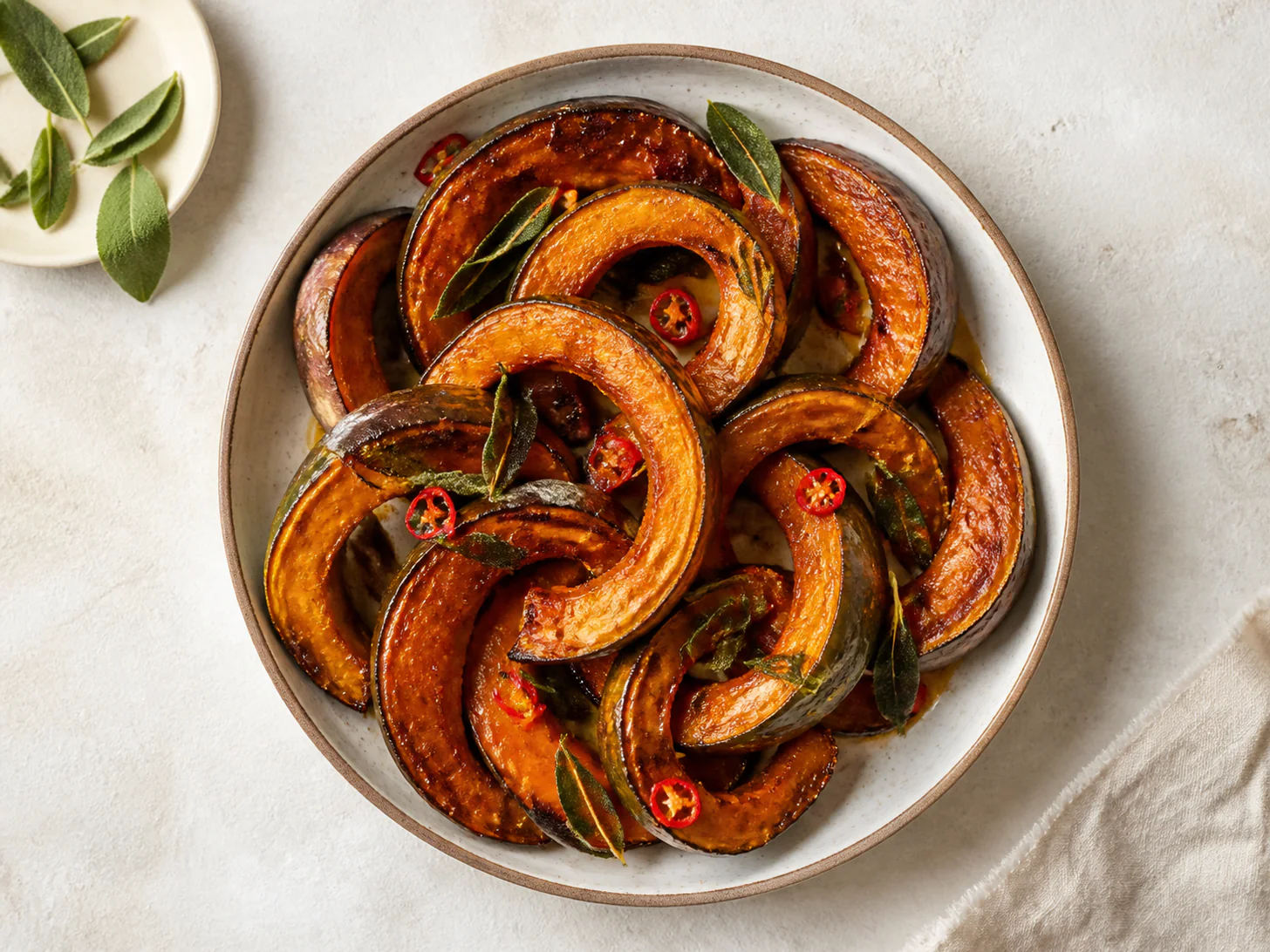 Roast Squash with Sage and Chilli